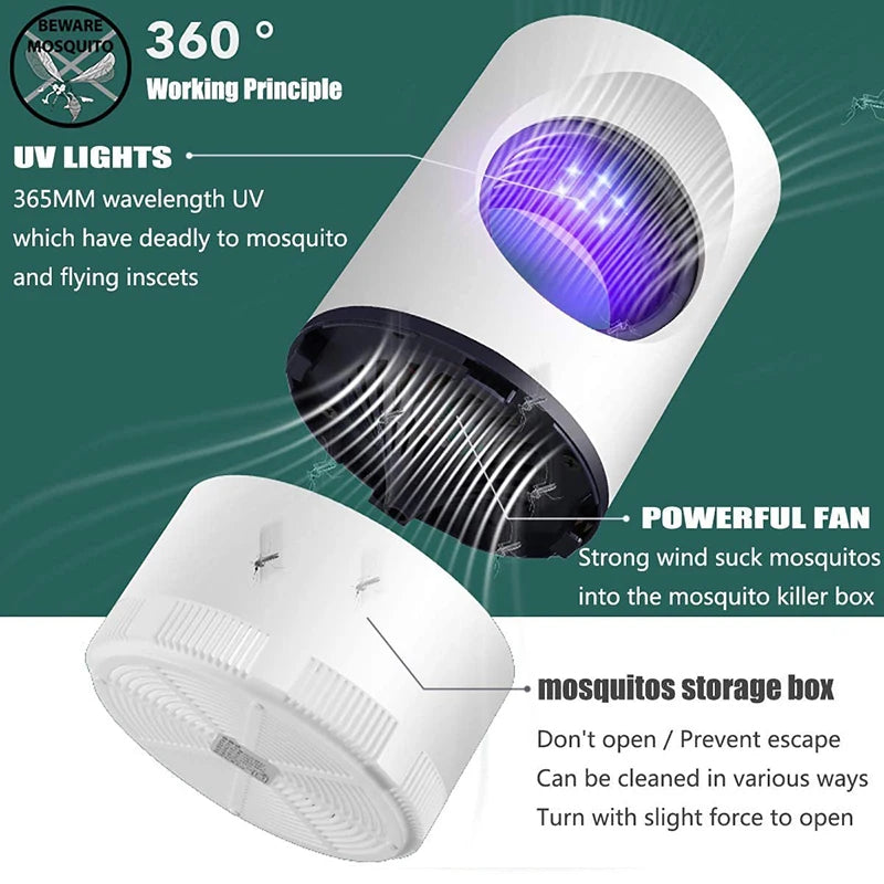 LED Mosquito Killer USB Electric Insect Fly Bug Zapper UV Indoor Home Pest Catcher Mosquito Trap Lantern Lamp